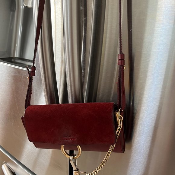 Chloe mini faye bag #crossbody Burgundy - Picture 4 of 5